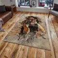 3D tiger print living room carpet, anti-slip bedroom floor mat, durable home decor rug. - QDJD Tiger-18