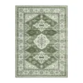 Detailed view of vintage Persian bohemian style green and white patterned decorative area rug. - 40*60cm / BXMY Rug-5 (Skin-Friendly Plush)