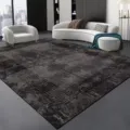 Modern dark gray living room rug scene detail showcasing textured pattern and elegant interior decor. - 80x160cm (Skin-friendly Plush) / Gray Minimalist Carpet 20