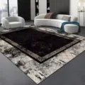 Modern minimalist living room rug with elegant geometric pattern and durable texture detail. - 80x160cm (Skin-friendly Plush) / Gray Minimalist Carpet 22