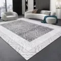 Modern minimalist grey living room area rug with geometric pattern for home decor. - 80x160cm (Skin-friendly Plush) / Gray Minimalist Carpet 24