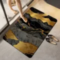 Alfombra de baño de mármol negro y dorado, esterilla antideslizante absorbente, alfombrilla. - 40*60 [Tierra de diatomeas] / Dorado 04