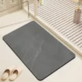 Tappeto con motivo in marmo grigio scuro, tappetino antiscivolo per bagno e corridoio. - al-colore-5