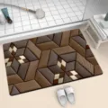 Absorbent diatomaceous earth bath mat quick dry anti slip geometric floor rug for bathroom - 40*60cm (Diatom Mud Rubber Base) / 12226YSDD-3