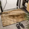 Wood grain bathroom floor mat absorbent non-slip door mat for entryway hallway home decor - Natural Wood - 5