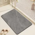 Tappetino antiscivolo con motivo in marmo grigio per bagno porta tappetino assorbente. - al-colore-6