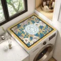 Tapis de couverture de machine à laver carré floral anti-poussière pour décoration maison. - 40cm*50cm / Floraison printanière 4