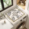 Tapis de couverture de machine à laver floral antidérapant en terre de diatomées ménage - 40cm*50cm / Floraison printanière 2