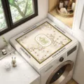 Tapis de housse de machine à laver terre de diatomées carré anti-poussière floral - 40cm*50cm / Floraison printanière 1