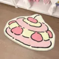 Cute faux cashmere irregular bedroom bedside rug anti-slip soft fluffy floor mat - Sweet Strawberry Tower