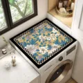 American style washing machine top cover mat, square floral dustproof mat for home kitchen. - 40cm*50cm / Prosperous Classic Style C
