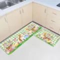 Easter kitchen rug set green plaid bunny eggs non-slip floor mat for home decor 2pcs - X Easter Style (4) / 40*60cm+40*120cm