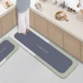 Detailed view of absorbent diatomaceous earth kitchen floor mat set in modern home setting. - Simplicity 1