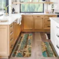 Two-piece kitchen rug runner set vintage beach theme ocean style absorbent non-slip floor mat - 1116CFD-16