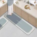 Absorbent diatomaceous earth kitchen floor mat, minimalist non-slip two-piece soft home rug set. - Simplicity 2