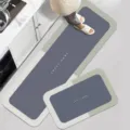 Minimalist diatomaceous earth kitchen floor mat two-piece set, absorbent and non-slip runner rug. - 40*60cm+40*120cm [New Diatom Mud] / Sweet Home-1