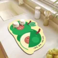 Niedliche Cartoon grüne Apfel Küche Abtropfmatte saugfähig rutschfest Isolierkissen - Stil 9