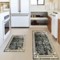 Bohemian kitchen floor mat set, grey marble pattern anti-slip runner rugs for home. - 40*60cm / Nordic Style - 8