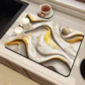 Kitchen drying mat marble gold pattern absorbent tech cloth counter heat insulation pad - Style 8