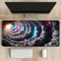 Vue détaillée du grand tapis de souris avec superbe design de nébuleuse et galaxie. - SBDZ-11