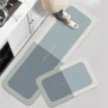 Diatomite kitchen floor mat 2-piece set, absorbent and non-slip geometric design. - Sweet Home 5