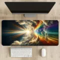 Grand tapis de bureau et de souris au motif de nuages cosmiques pour bureau et jeux. - SBDZ-12