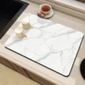 Kitchen marble drying mat, absorbent tech cloth heat insulation pad for home dining table. - Style 9