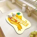 Niedliche Cartoon Ananas Küchentrocknungsmatte, saugfähige Technologie-Stoff-Geschirrmatte. - Stil 12