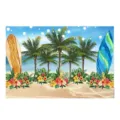 Sommer Strand Thema Kieselgur Badematte mit tropischen Palmen und bunten Surfbrettern. - Ozean-Stil 5