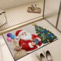 Christmas non-slip floor mat, absorbent holiday rug for bathroom, entry and home decor. - 40*60cm Diatom Mud Mat (3mm Thickness) / New Arrival - Santa Claus 02