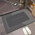 Moderner minimalistischer rutschfester Badezimmer Bodenmatte grauer Fußabtreter - Einfach-5