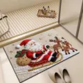 Tappeto natalizio Babbo Natale assorbente antiscivolo per pavimento del bagno decorazione casa. - Novità - Babbo Natale 06