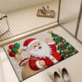 Tessuto natalizio zerbino antiscivolo tappeto bagno Babbo Natale carino per casa interno - Nuovo - Babbo Natale 08