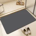 Einfarbige Badezimmer-Eingangsmatte, saugfähige und rutschfeste Kieselgur-Bodenmatte neu. - 40*60cm / Dunkelgrau - Rechteckig