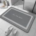 Tapis de bain minimaliste en terre de diatomée, détail absorbant et antidérapant. - 40x60cm (Peluche Douce) / QD526-8
