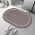Tapis de bain ovale absorbant et antidérapant pour salle de bains et cuisine minimaliste. - 40x60cm (Peluche Douce) / QD526-9