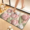 3D Cartoon Fluffy Bath Mat Non-Slip Absorbent Quick-Drying Floor Mat for Bathroom Door - 40x60cm / Visual Velvet Style 02