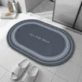 Tapis de bain ovale en terre de diatomee, tres absorbant et antiderapant pour cuisine - 40x60cm (Peluche Douce) / QD526-15
