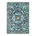 Λεπτομέρεια vintage χαλιού σε boho στιλ, κλασικός μπλε πράσινος σχεδιασμός δαπέδου. - 40x60cm (Φιλικό προς το Δέρμα) / BXMY Χαλί 2-5