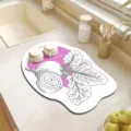 Küchen-Abtropfmatte, süßes Cartoon-Rübenmuster, saugfähige rutschfeste Matte für Arbeitsplatte. - Stil 14