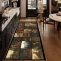 Kitchen runner rug, waterproof and non-slip leather floor mat for home and dining room. - American Retro 13