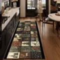 Kitchen runner rug absorbent anti-slip vintage rustic deer floor mat for home use - American Retro 14