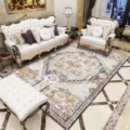 Tapis de salon luxueux style persan vintage ethnique, velours cristal doux et antiderapant. - Style 3