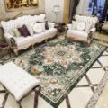 Tapis de salon style persan rétro vintage en velours cristal pour canapé et table basse - Style 1
