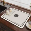 Küchen Abtropfmatte Geschirr Tischset wasserdichte Kieselgur Saugmatte Tischmatte - Minimalistische Kamelie