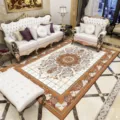 Tapis de salon style persan design rétro vintage en velours de cristal tapis de sol antidérapant - Style 13
