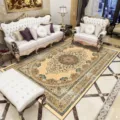 Tapis de salon style perse, tapis de sol en velours cristal ethnique rétro pour canapé et table. - Style 10