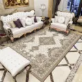 Tapis de salon style persan vintage, tapis de sol en velours de cristal ethnique rétro canapé. - Style 11