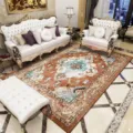Tapis de salon style perse vintage en velours cristal pour canapé et table basse salon. - Style 7