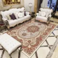 Tapis de salon style persan vintage avec motif floral, tapis en velours cristal antidérapant. - Style 12